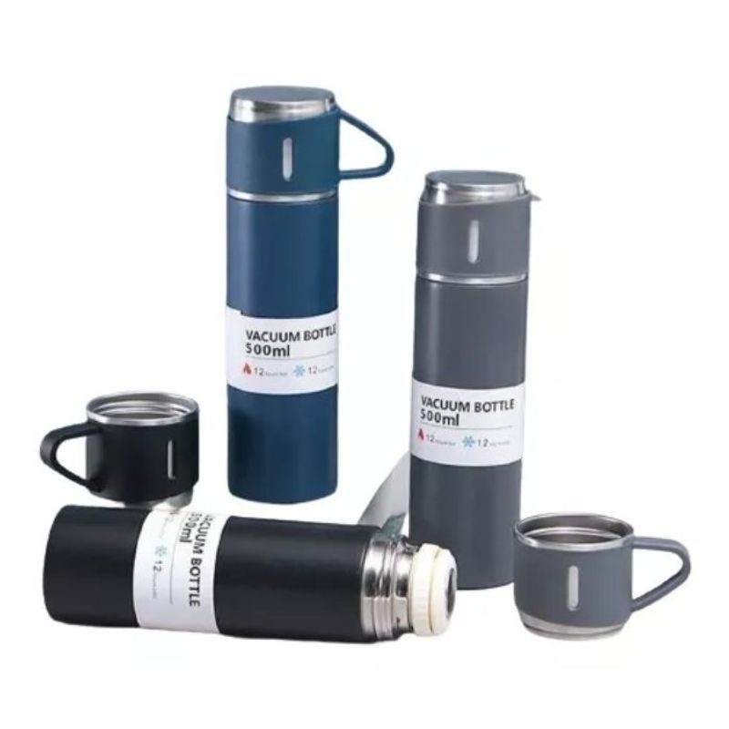 GENERICO - Termo de acero inoxidable con pocillos 2 en 1