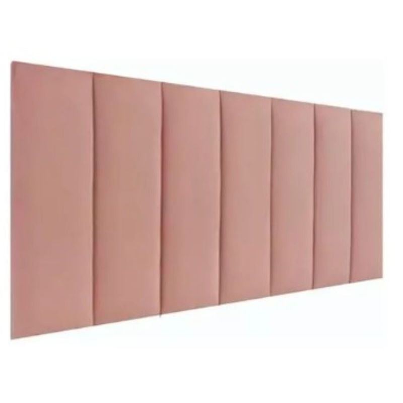 GENERICO - Cabecero Queen Módulos Verticales 160x60 Rosa Tela