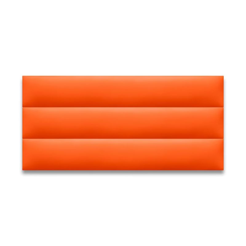 DISEÑOS RAMONA'S - Cabecero Sencillo 100x60 Paneles Horizontales Naranja Sintético