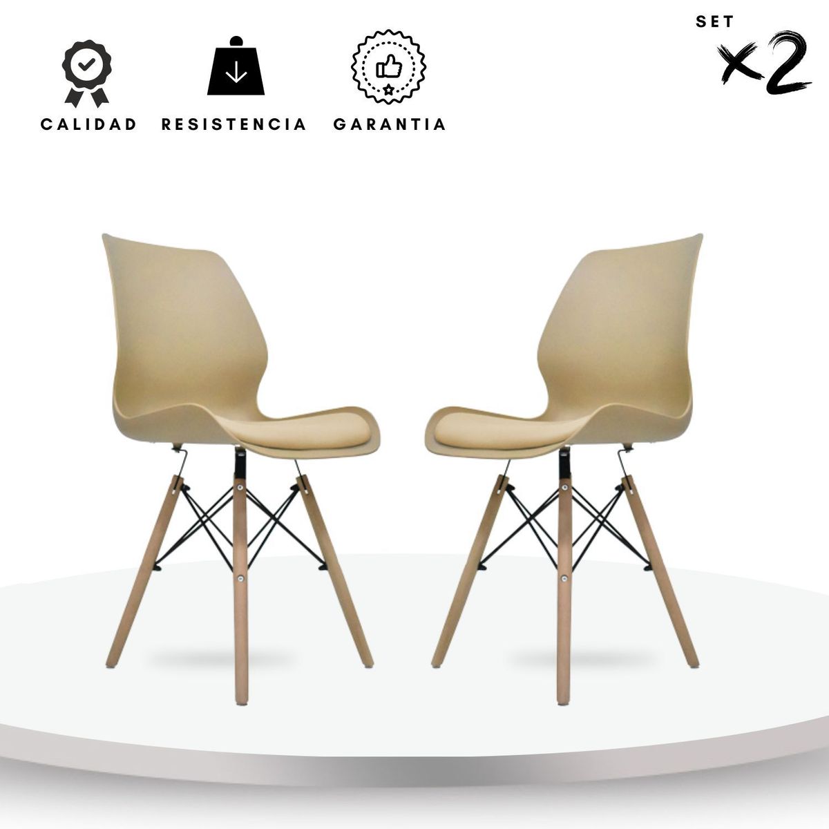 EKONOMODO COLOMBIA - Set X 2 Sillas Emile Beige