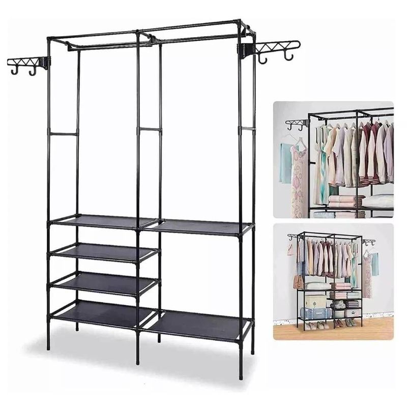 GENERAL - Closet Organizador 2 Espacios Zapatero Perchero Multifuncion