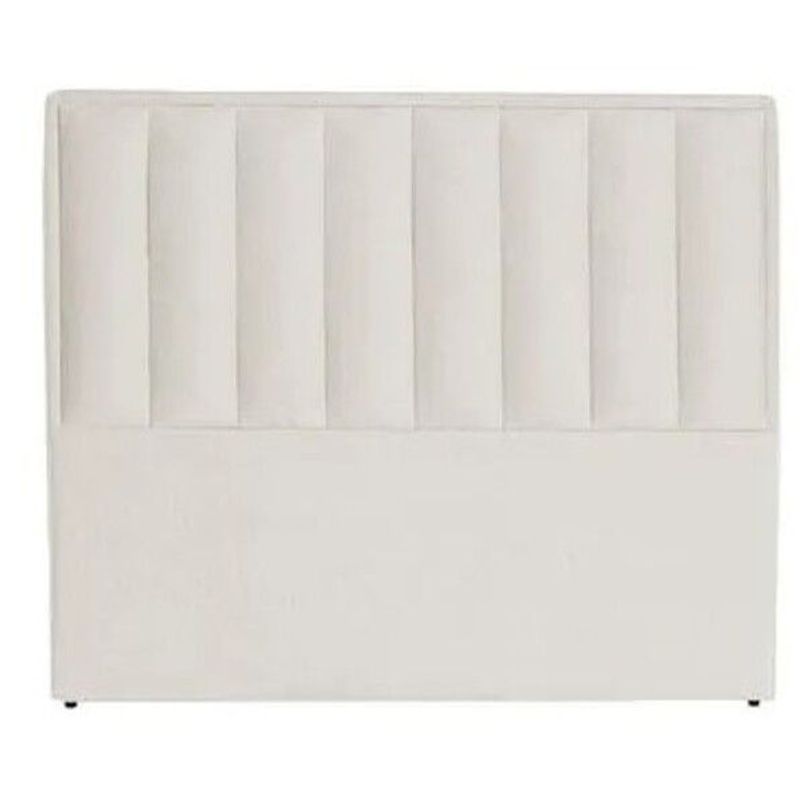 DISEÑOS RAMONA'S - Cabecero Sencillo 100x60+55 Paneles Verticales Blanco Tela