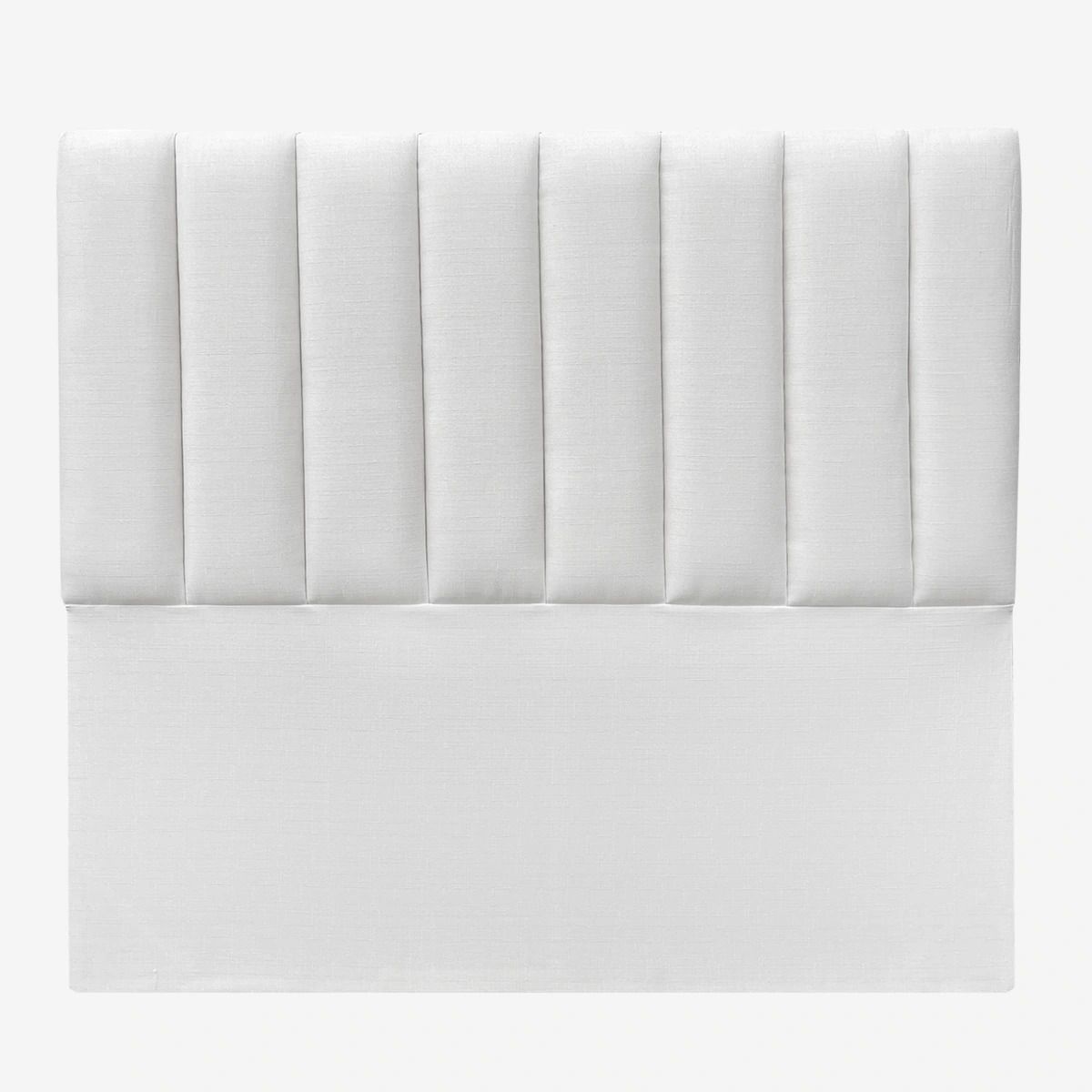 DISEÑOS RAMONA'S - Cabecero King 200x60+55 Paneles Verticales Blanco Tela