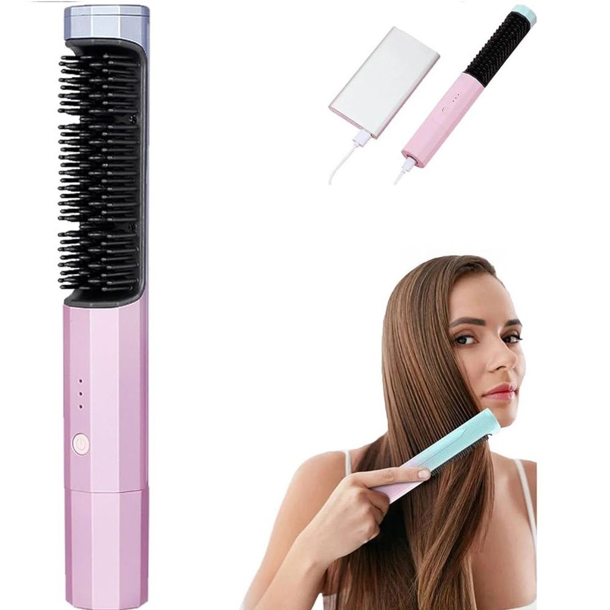 GENERAL - Cepillo Alisador De Cabello Inalámbrico Carga USB LSM-634