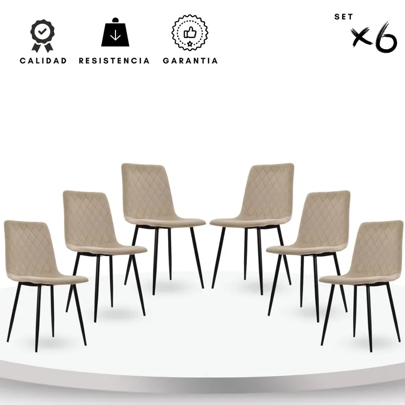 EKONOMODO COLOMBIA - Set X6 Sillas Tapizadas Best Arena