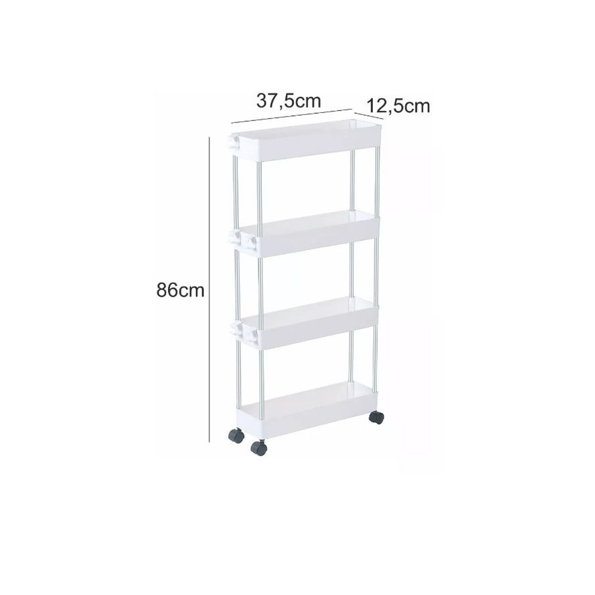 GENERICO - Carrito Organizador De Baño Y Cocina 4 Niveles Con Ruedas