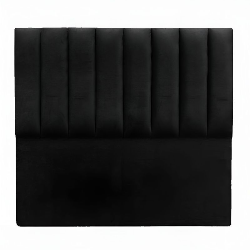 DISEÑOS RAMONA'S - Cabecero Sencillo 100x60+55 Paneles Verticales Negro Tela