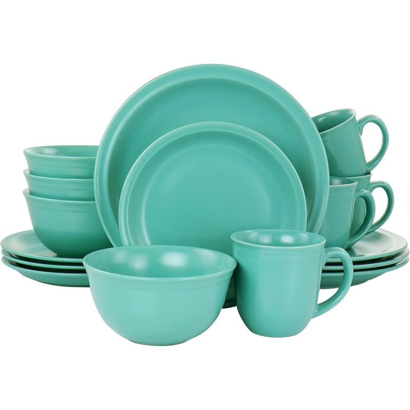 BOYDORR - vajilla Gibson Home Siam 16 Piezas Verde Mate