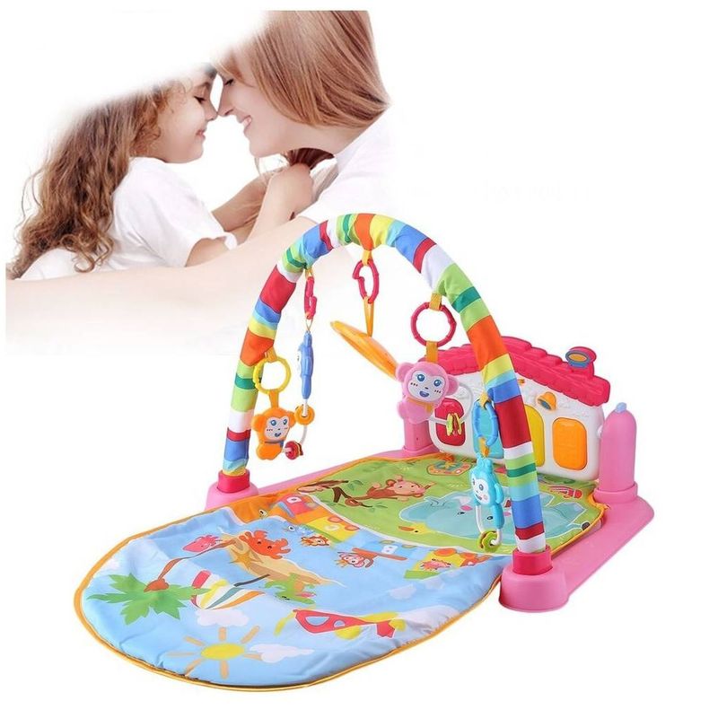 ONE PIXEL - Gimnasio Bebe Musical Piano Fitness Rack Rosado Diseño Selva