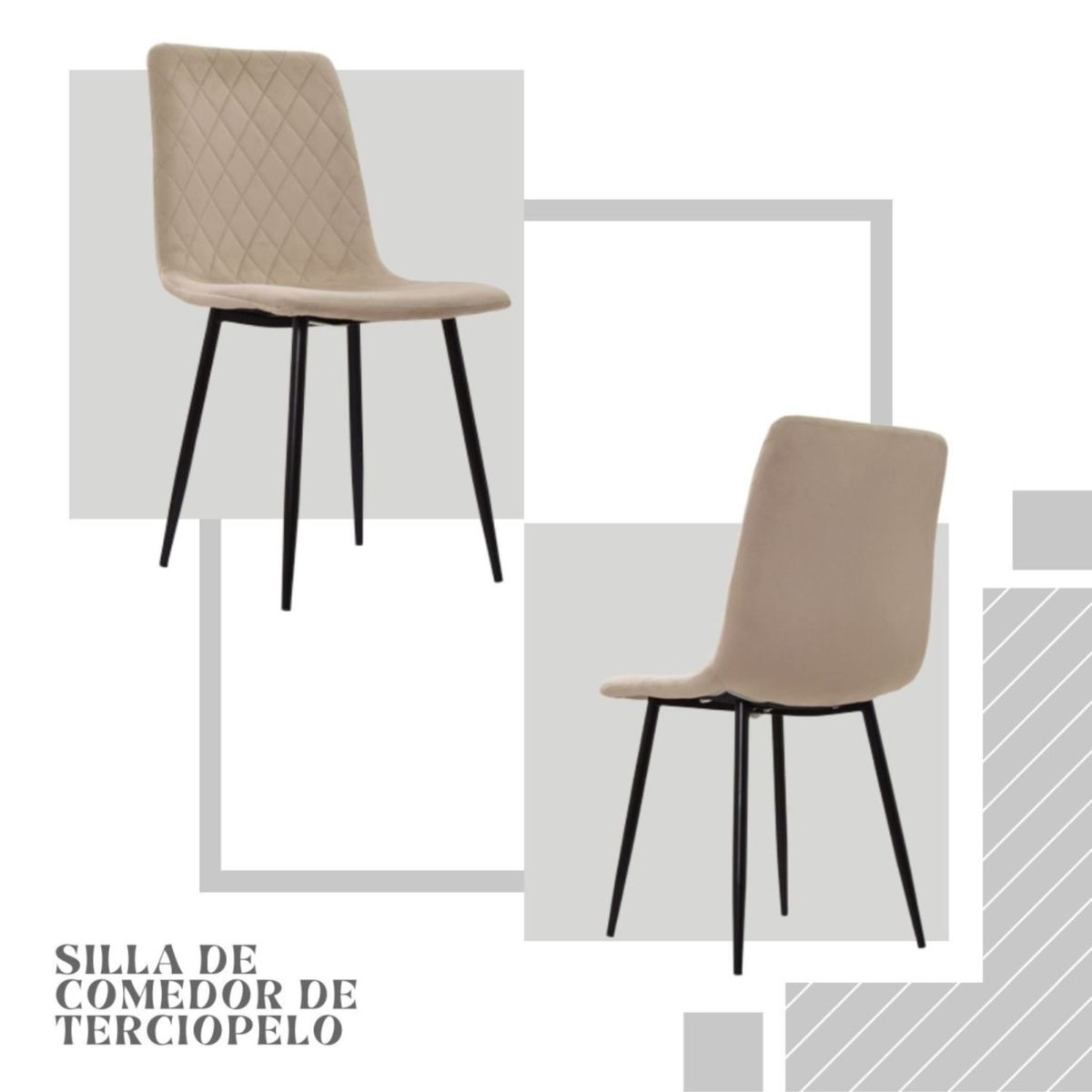 EKONOMODO COLOMBIA - Silla de comedor Tapizada Best Arena Set X2