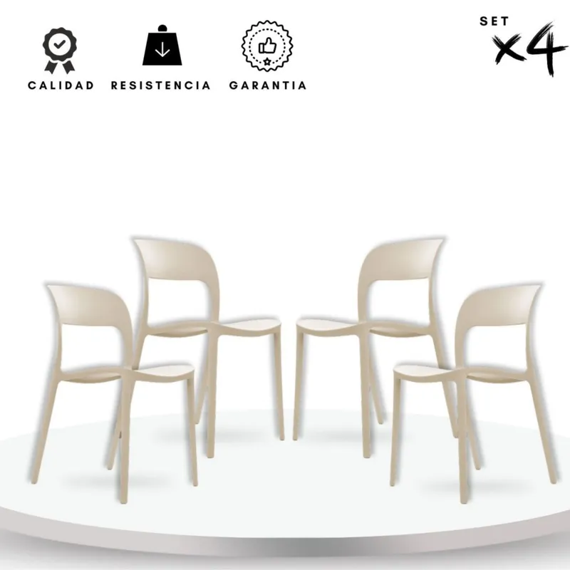 EKONOMODO COLOMBIA - Silla Multipropósito Abi Arena Set X4