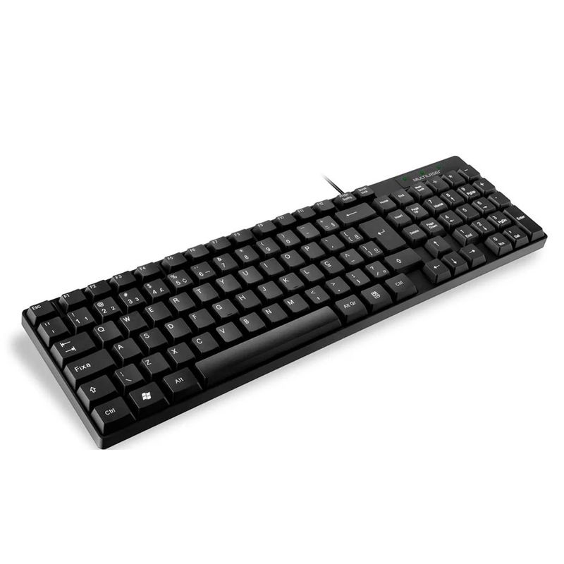 GENERICO - TECLADO USB ERGONOMICO SLIM NEGRO MULTILASER
