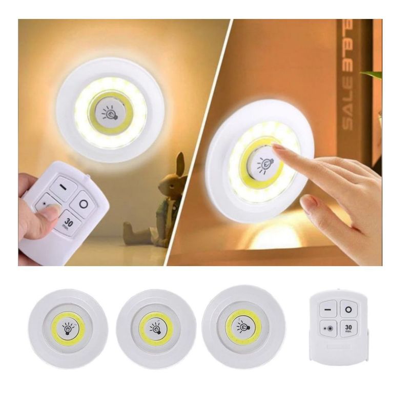 GENERICO - Lamparas Luz Led X3 Portatil Inalambricas Adhesivas control Hogar