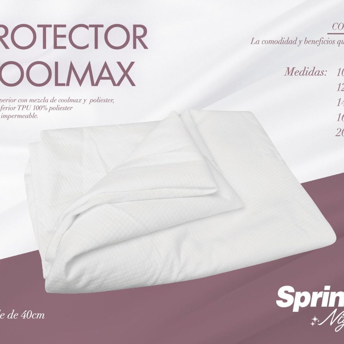 SPRING - PROTECTOR COOLMAX SPRING NIGTHS SENCILLO