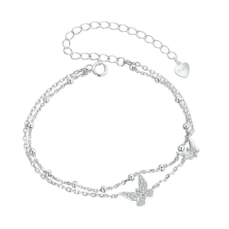 ALHAJAS - Pulsera Manilla Para Mujer Mariposas Fabricada En Plata 925_.
