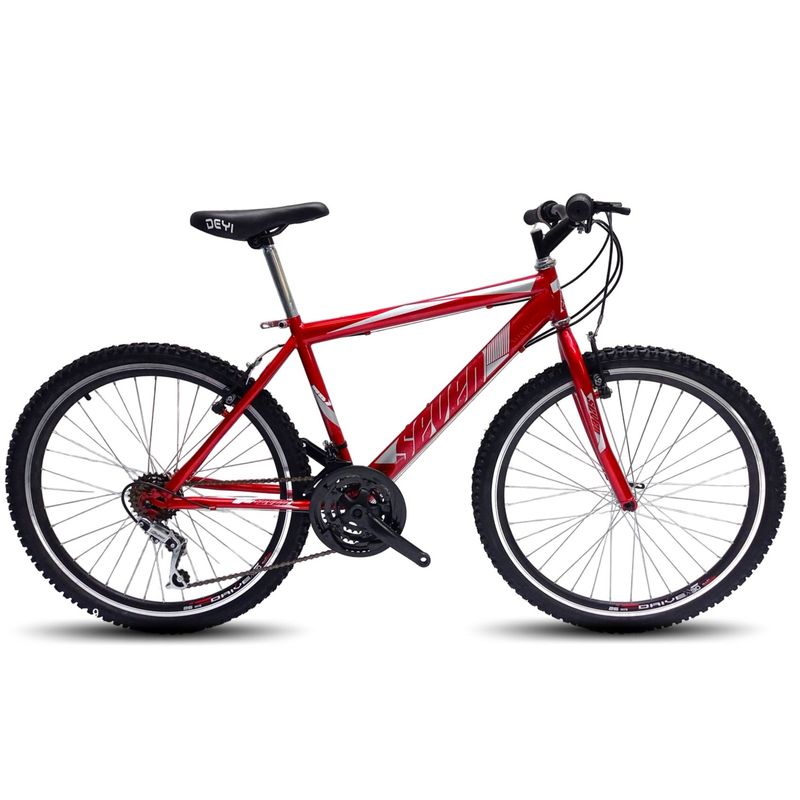 ATILA - Bicicleta todoterreno para hombre Rin 26 18 cambios rojo