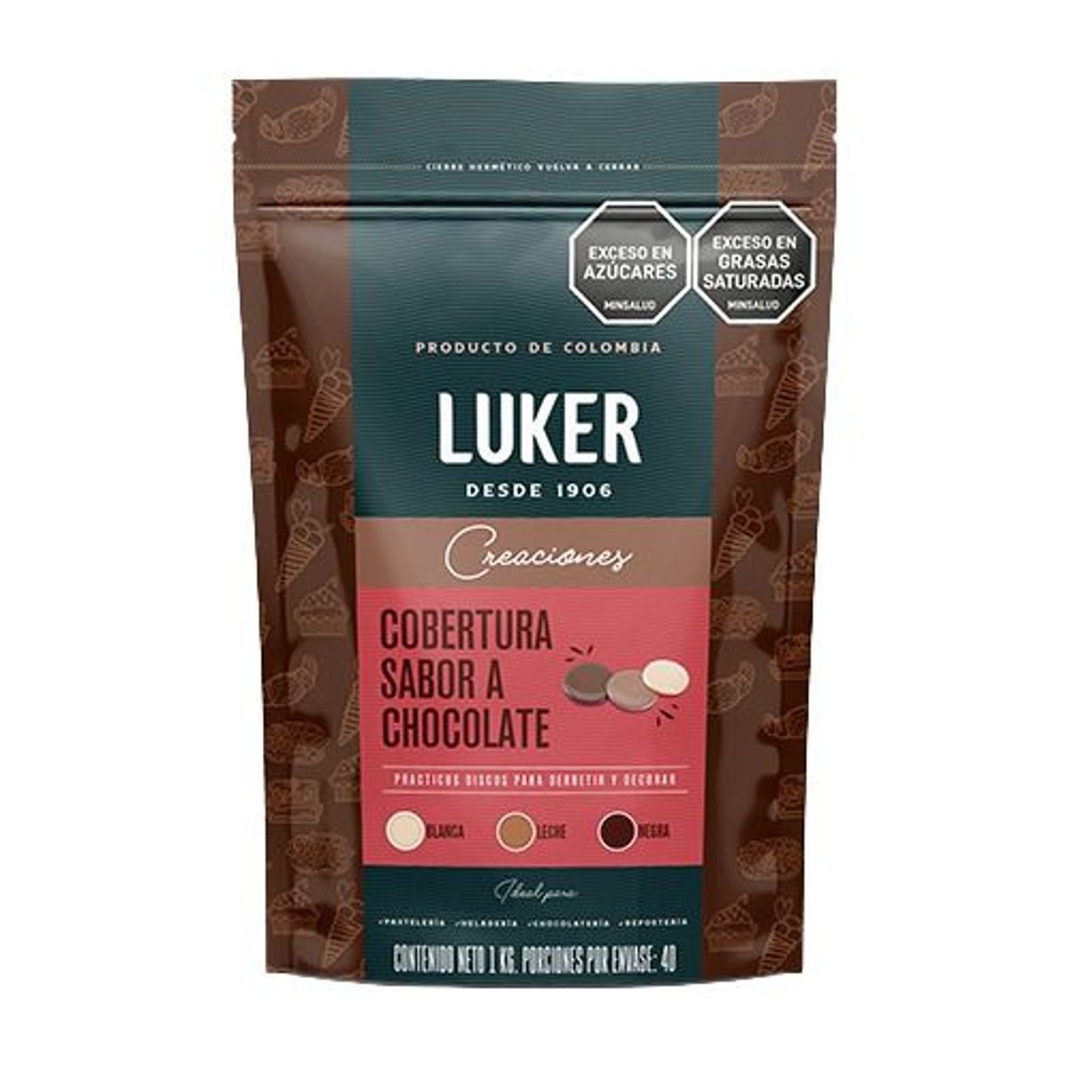 LUKER - Cobertura Sabor a Chocolate Blanco Luker x 1Kg
