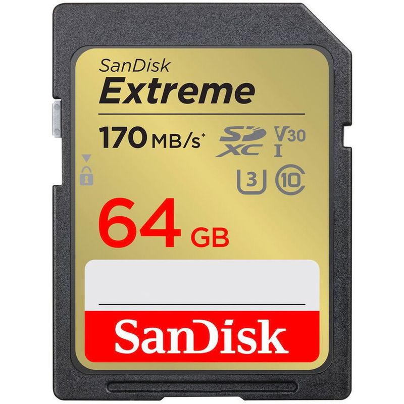SANDISK - Tarjeta de memoria sandisk 64gb extreme sdxc uhs-i clase 10 4k
