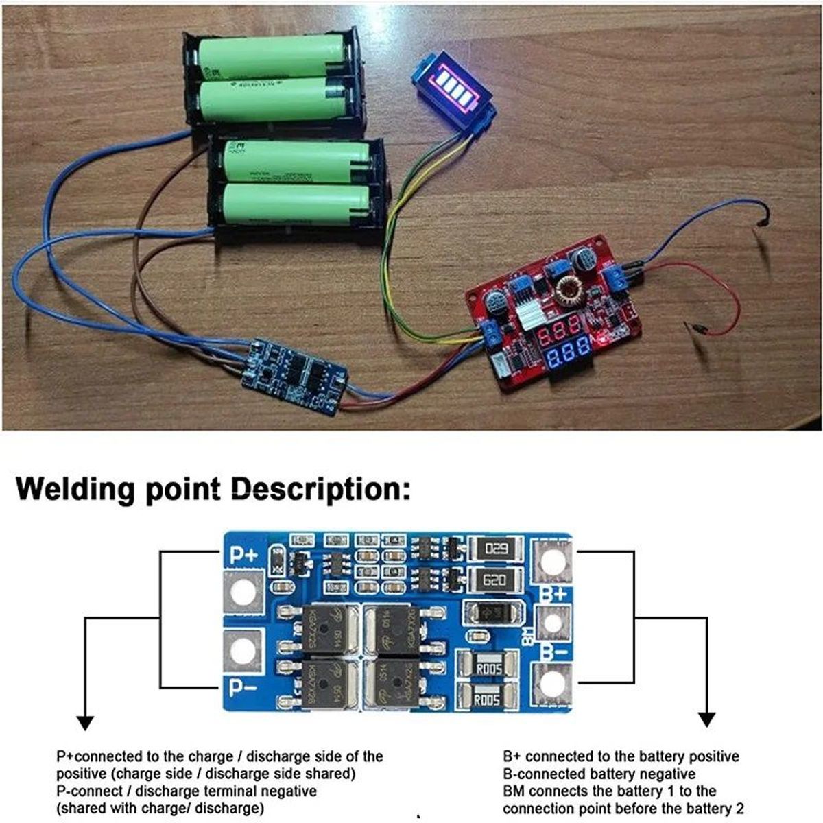 GENERICO - Tarjeta Cargador Baterias Lipo BMS 2 Celdas 2S 10a con Balance