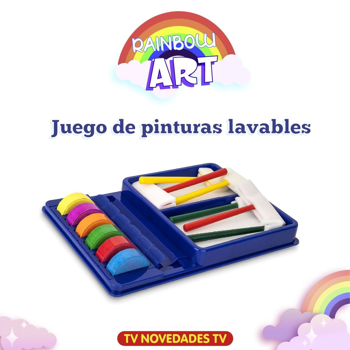 TV NOVEDADES - Juego De Pinturas De Colores Lavable Rainbow Art