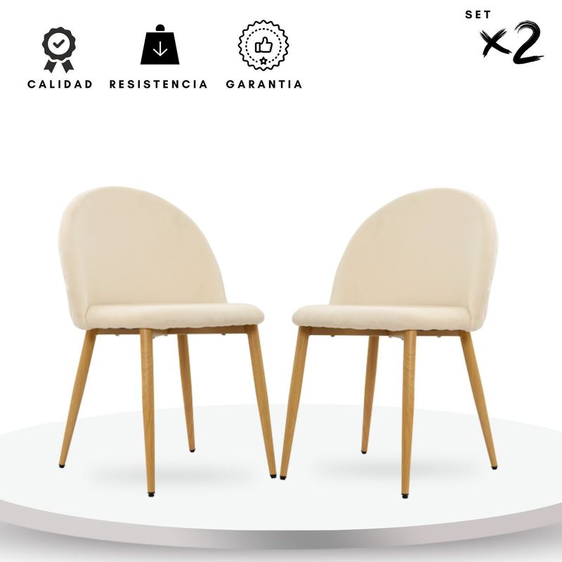 EKONOMODO COLOMBIA - Silla De Comedor Tapizada Anix Arena Set X2