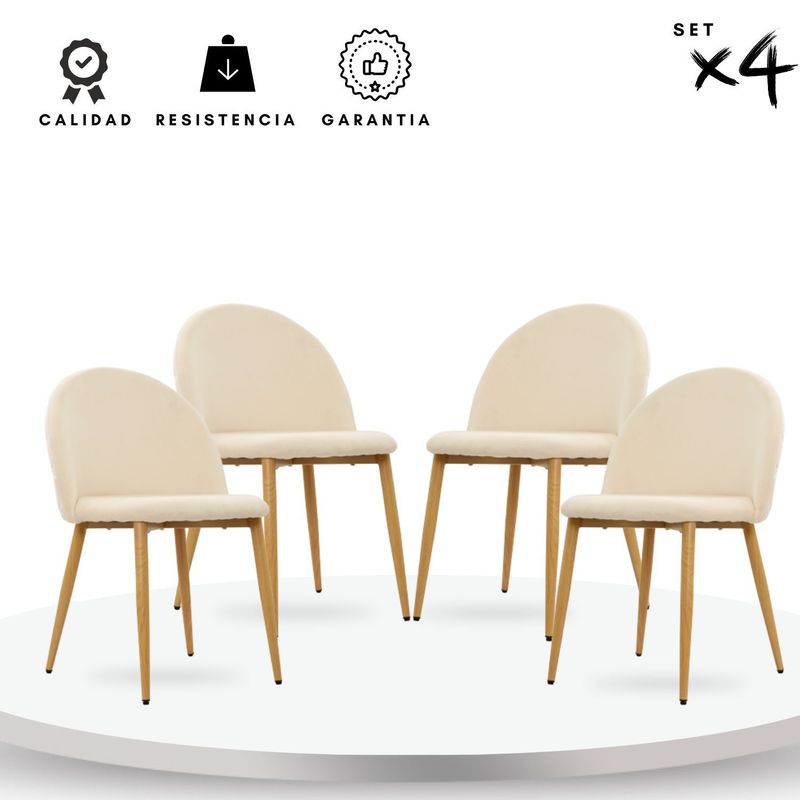 EKONOMODO COLOMBIA - Set X4 Sillas Tapizadas Anix Arena