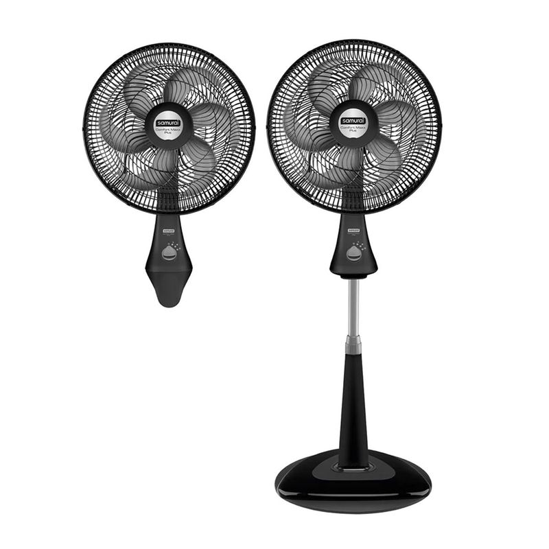 SAMURAI - Ventilador Samurai Comfort Maxx Plus 2 en 1 Negro