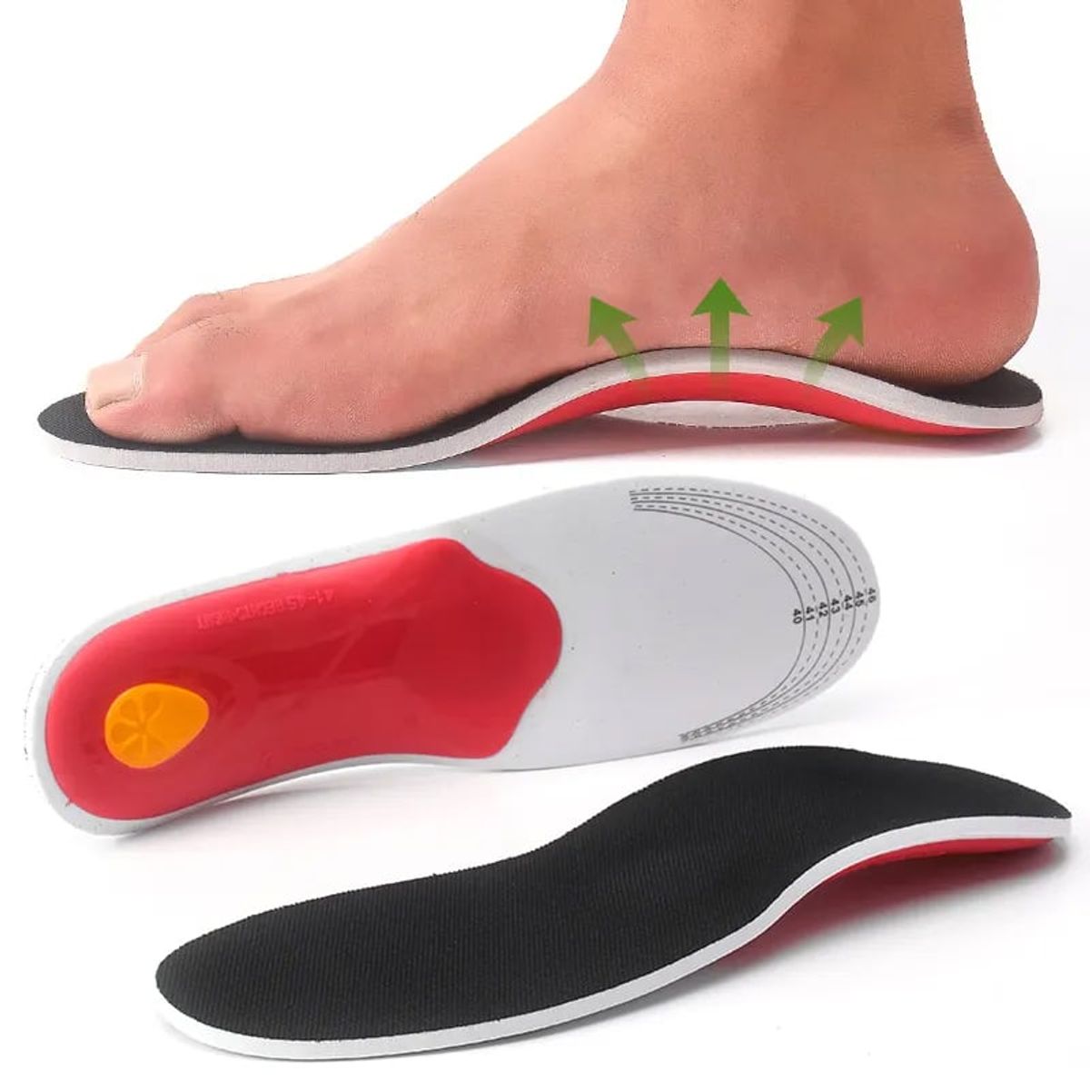 GENERICO - Plantilla Ortopédica Pie Plano Soporte de Arco Rígido 41-45