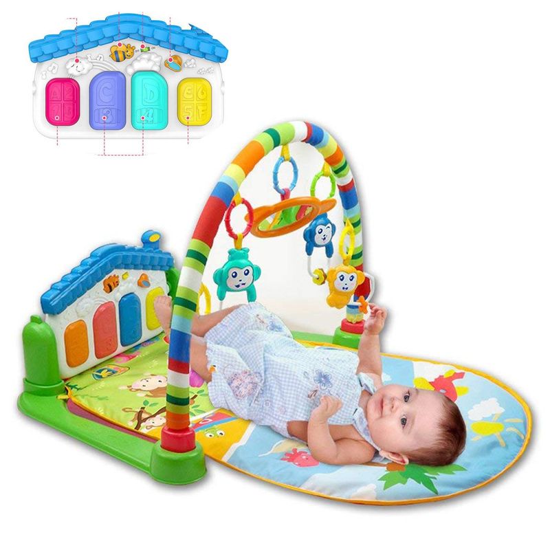 BOOGY - Gimnasio piano tapete sonajero musical boogy para bebe azul
