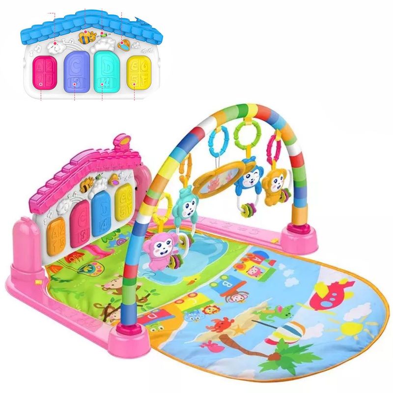 BOOGY - Gimnasio piano tapete sonajero musical boogy para bebe rosa