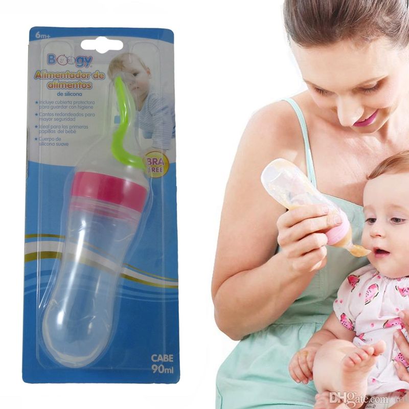 BOOGY - Cuchara alimentador papilla sopas jugos bebe boogy rosada