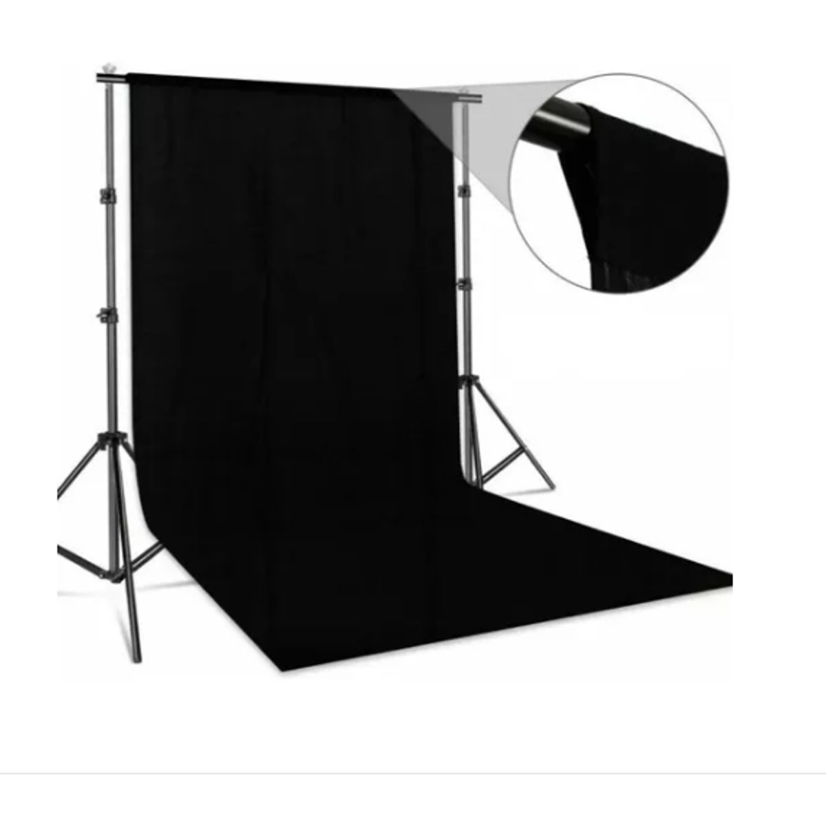 GENERICO - Tela Telon Fondo Foto Estudio Fotografia Fondo Lino Negro 3m