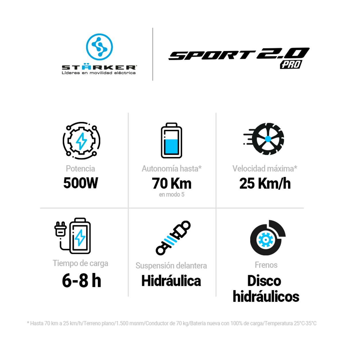 STARKER - Bicicleta Eléctrica Starker Sport 2.0 Pro 500w 2024 Auteco