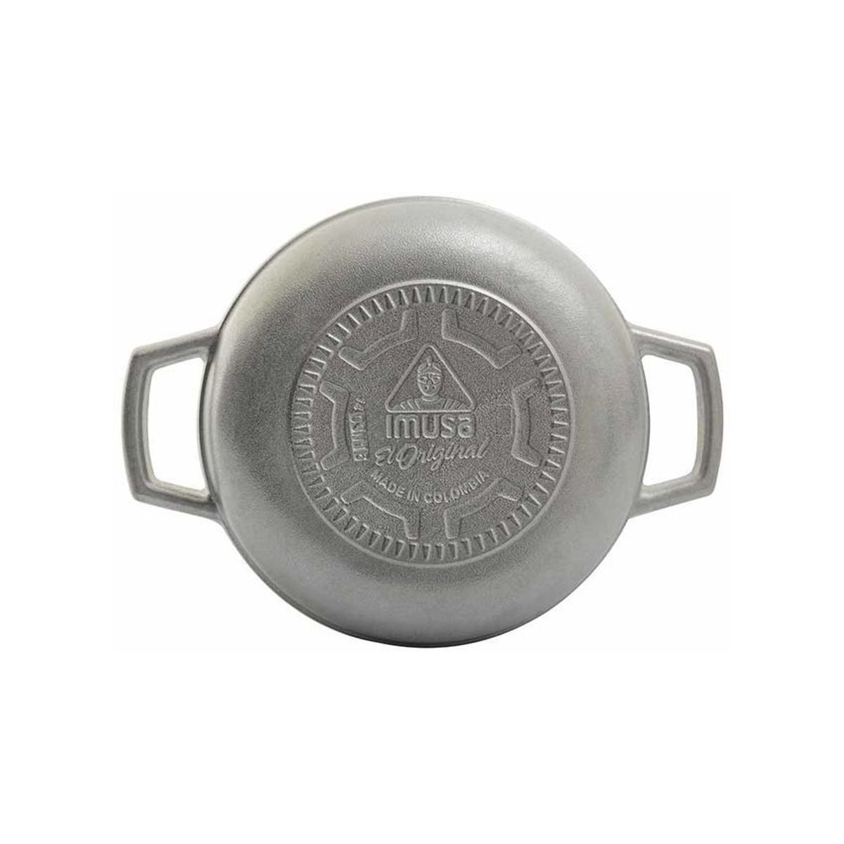 IMUSA - Caldero imusa 22 cm aluminio fundido con tapa de vidrio