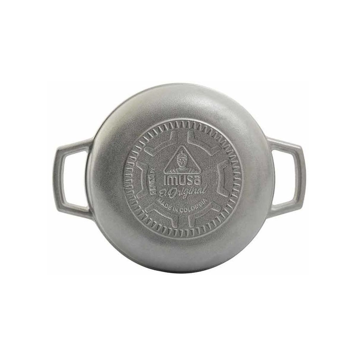 IMUSA - Caldero imusa 24 cm aluminio fundido con tapa de vidrio