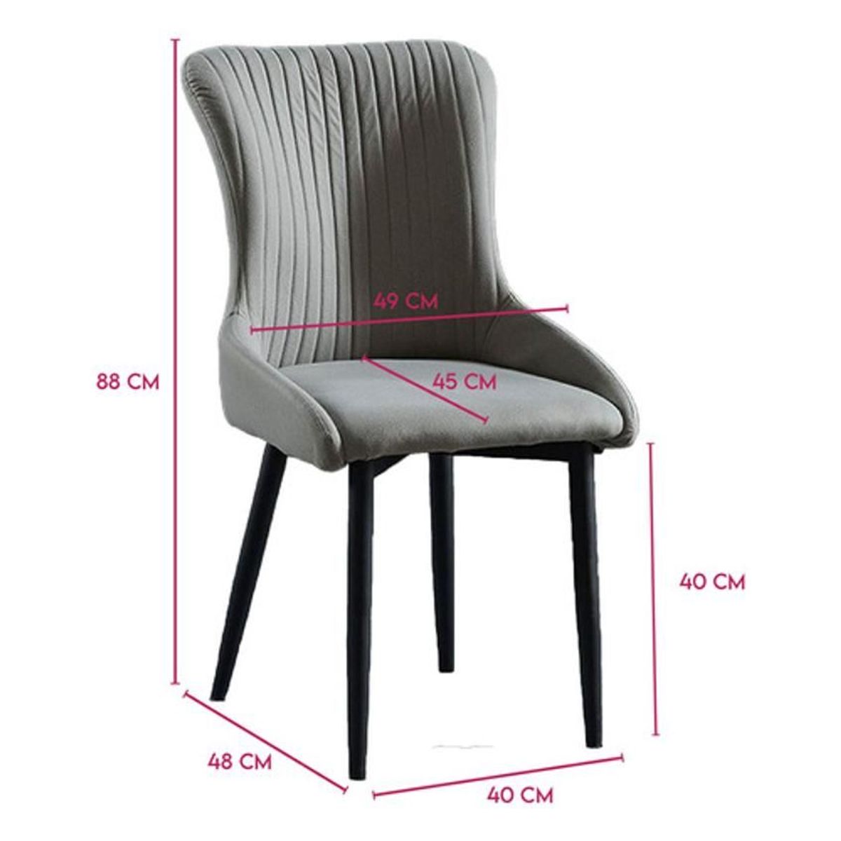 DIMATEX LEON - Silla Decorativa Mueble Sala Comedor Dormitorio Refhans Gris