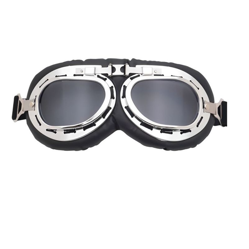GENERICO - Gafas Moto Acolchadas A Prueba De Viento Vintage Platateado