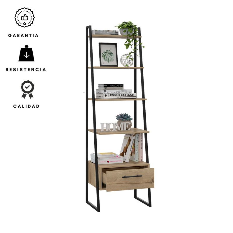 EKONOMODO COLOMBIA - Estanteria Ferrero 1 cajon  duna+estructura metalica negra