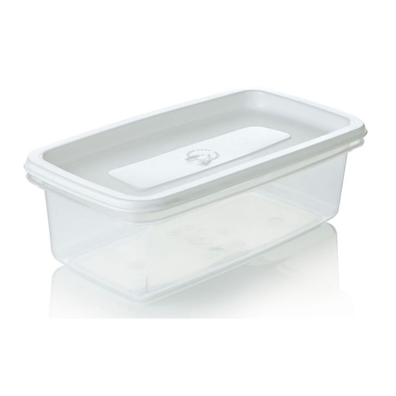 ESTRA - Recipiente  Plastico Rectangular 0.9L Blanco