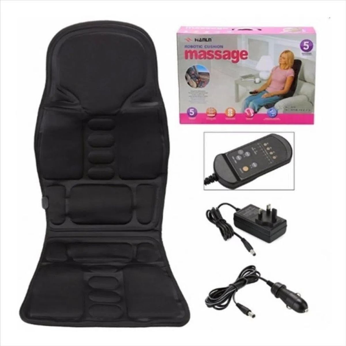 TECNOHOGAR JS - Silla Masajeadora Relajante Para Carro Y Hogar 12v 110v