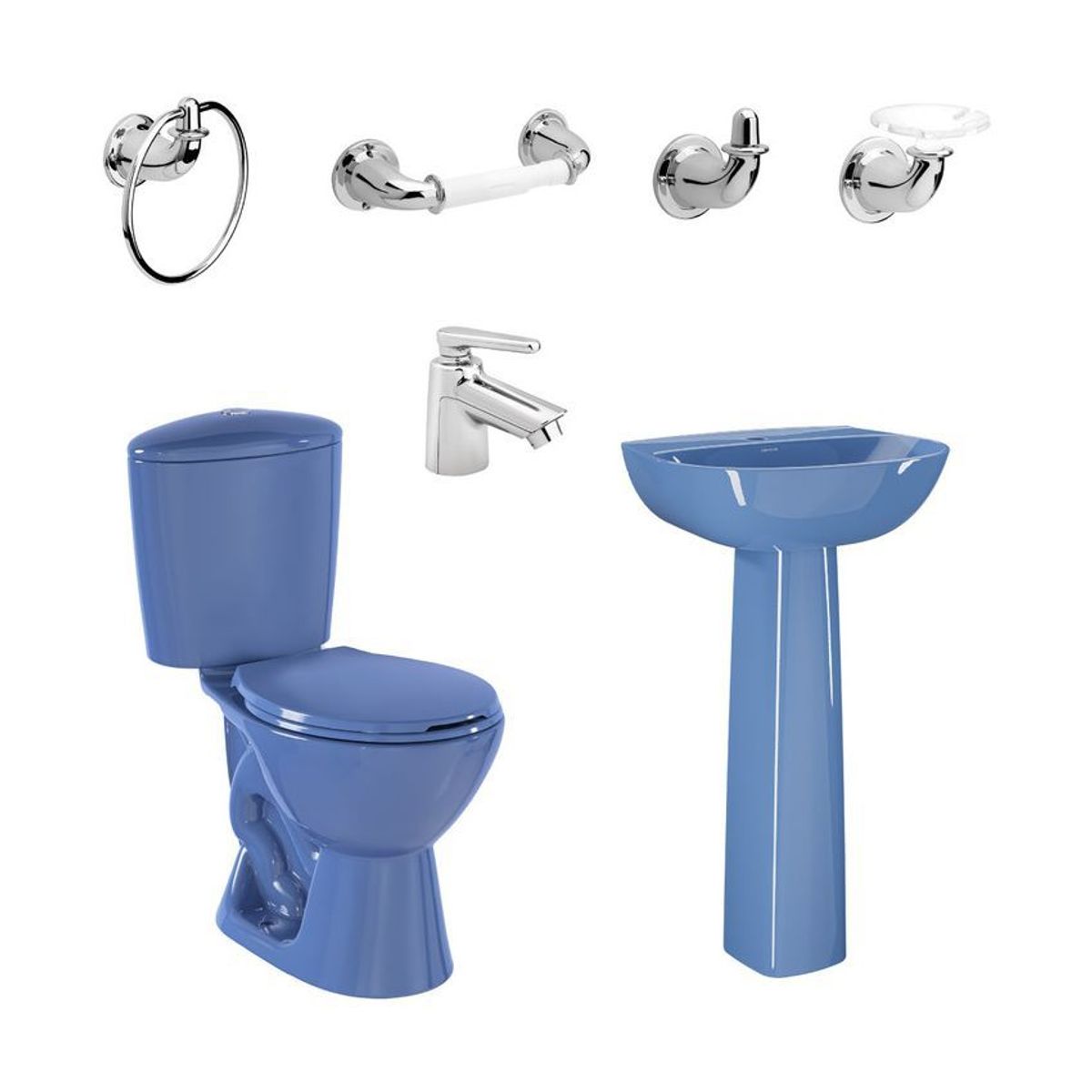 CORONA - Combo corona manantial pro redondo botón con pedestal azul