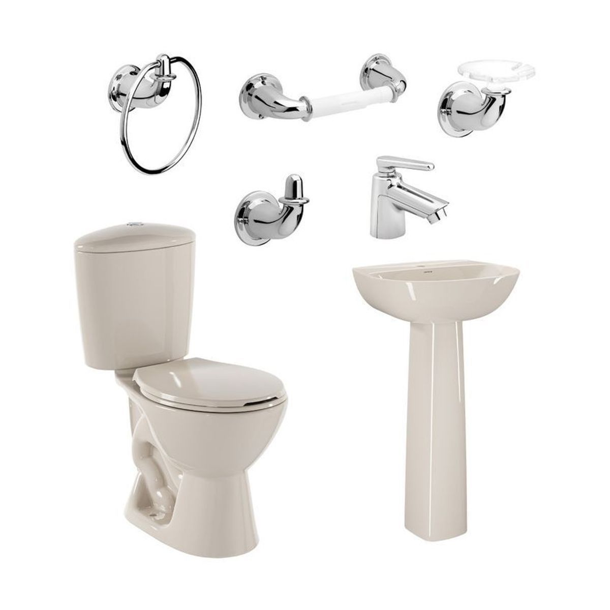 CORONA - Combo corona manantial pro redondo botón con pedestal beige