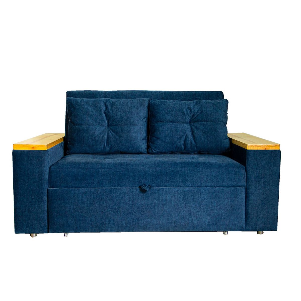 DORMILANDIA - Sofá Cama Azul Navy Inglés 3 Posiciones + 2 Cojines