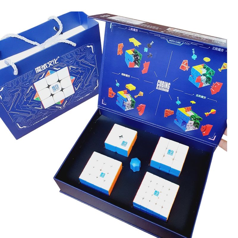 MOYU - Pack Cubos Rubik 2x2 3x3 4x4 5x5 Meilong Magnéticos Moyu