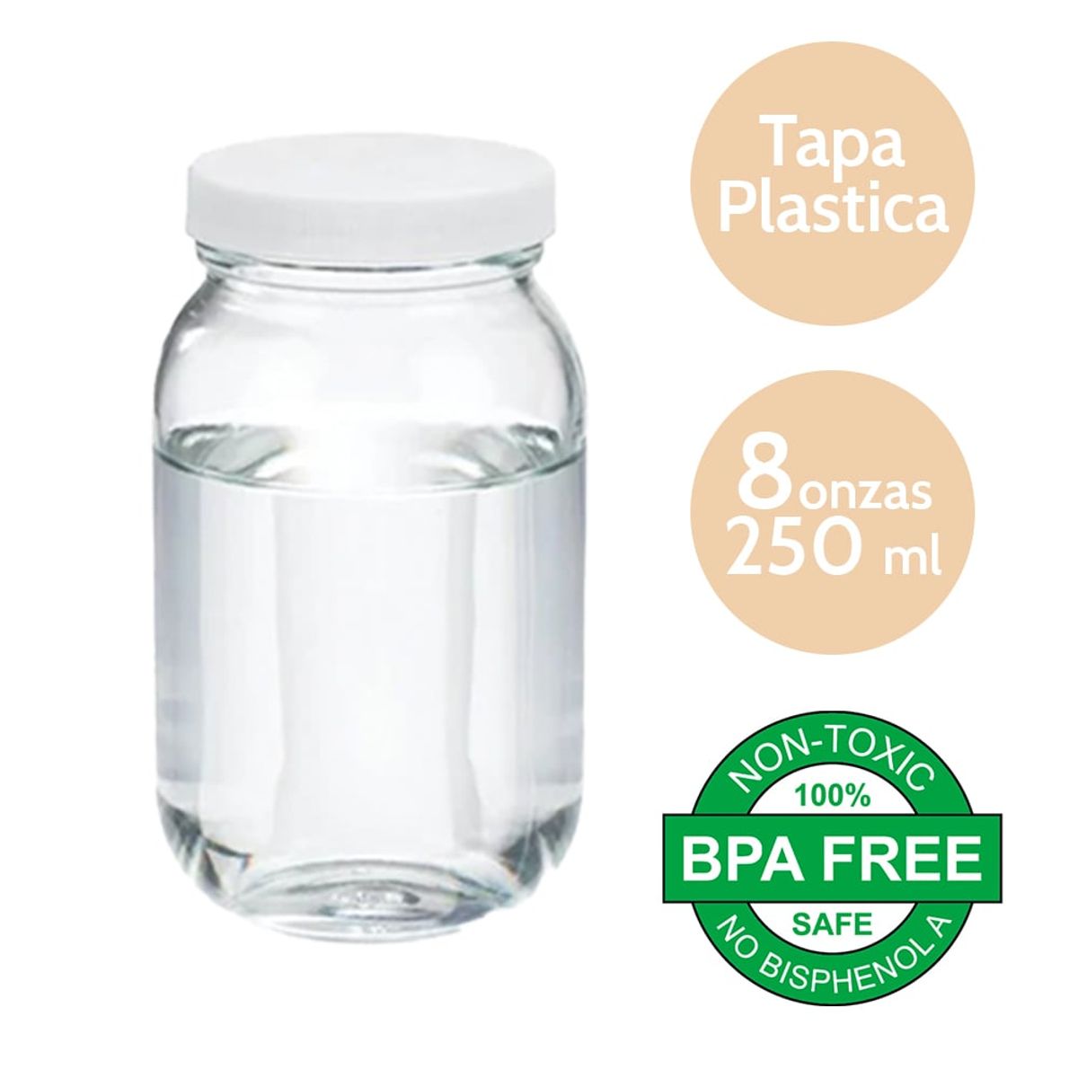 GENERICO - 6 frascos envase vidrio almacenar leche materna 8 oz