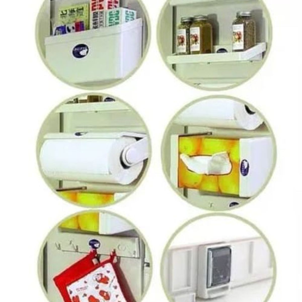 GENERICO - Organizador Cocina Magnetico De Nevera 5 Piezas Dispensador