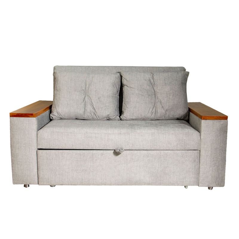 DORMILANDIA - Sofá Cama Gris Inglés 3 Posiciones + 2 Cojines