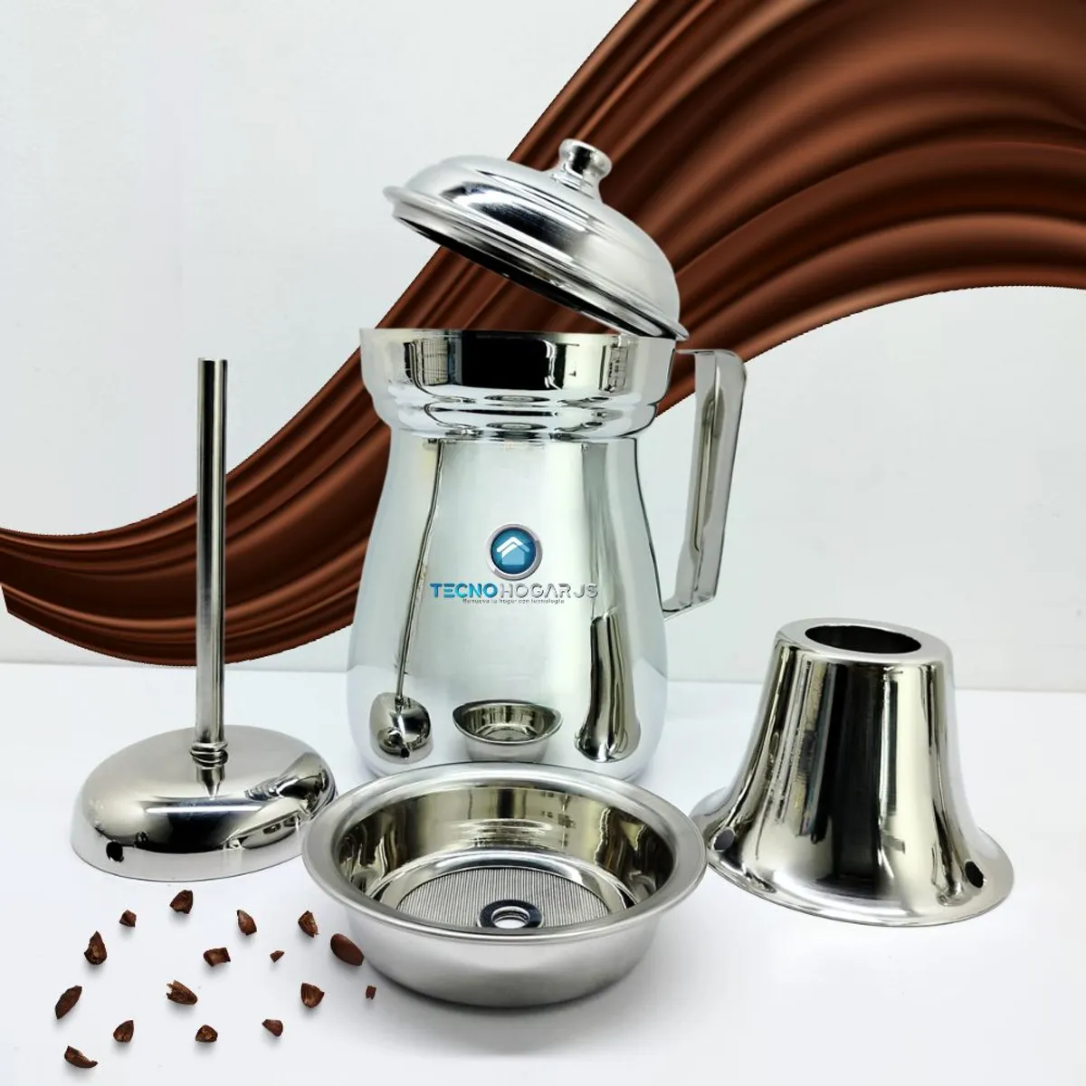 GENERICO - Olleta Chocolatera Cafetera En Acero Quirúrgico Inoxidable 1.5 L