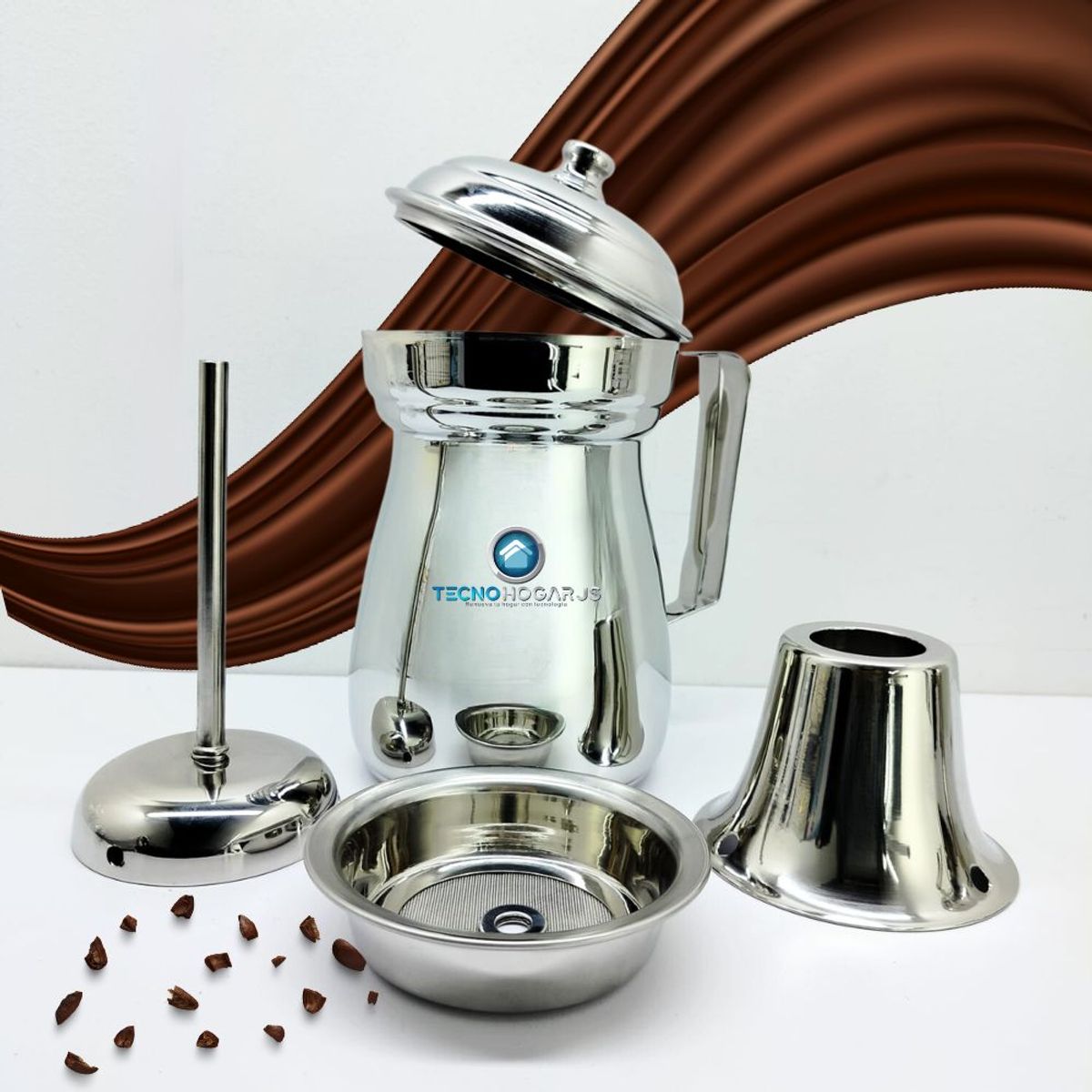 GENERICO - Olleta Chocolatera Cafetera En Acero Quirúrgico Inoxidable 1.5 L