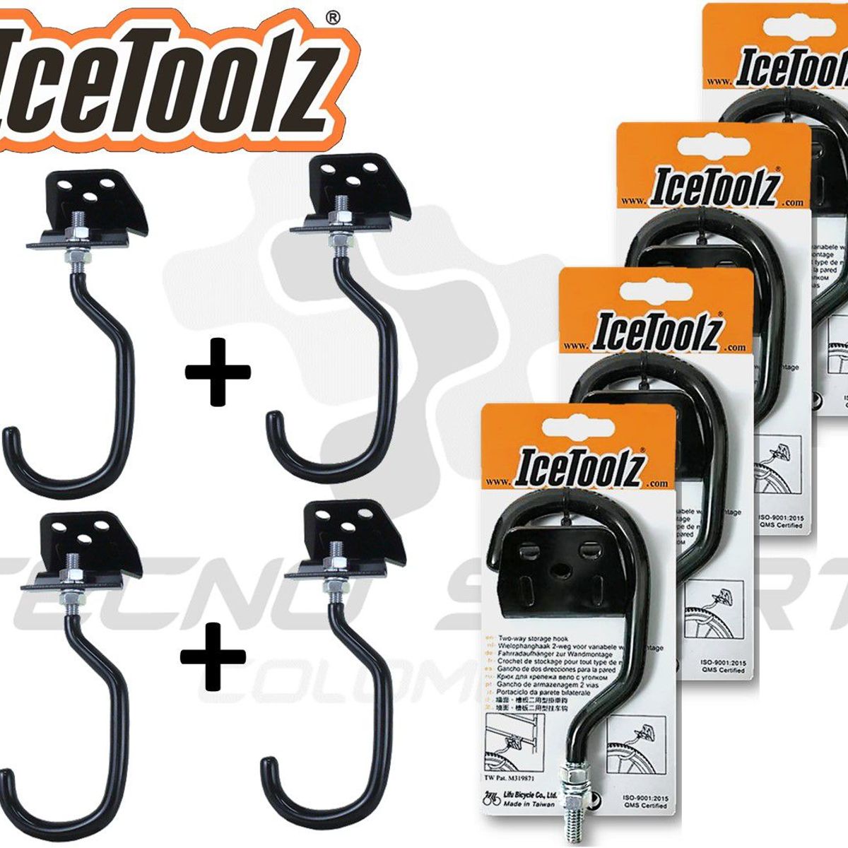 GENERICO - Kit 4 Ganchos Bicicleta Pared O Madera Soporte Organizador